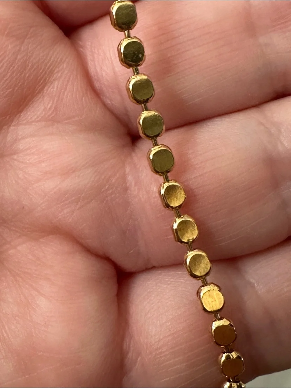 14k/18k Gold-Filled Bracelet Disc Chain Magnetic Clasp 7” NWOT
